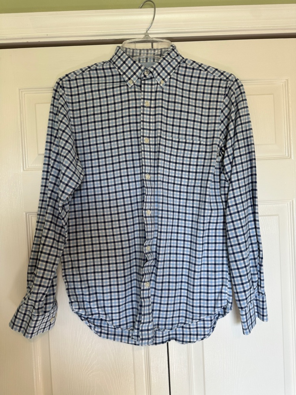 Arrow Blue & White Checked Button-Down Shirt